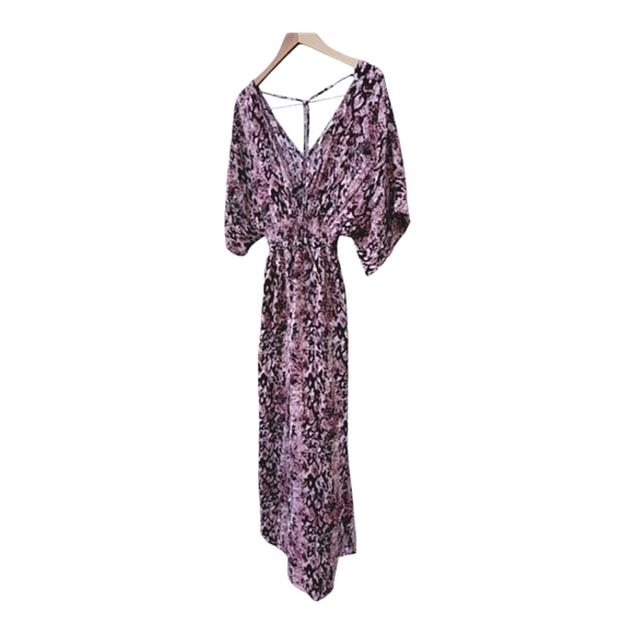 NEW LOVESTICH, WINE , BLUSH  SNAKE PRINT, FALL MAXI DRESS SIZE S/M - Picture 4 of 6